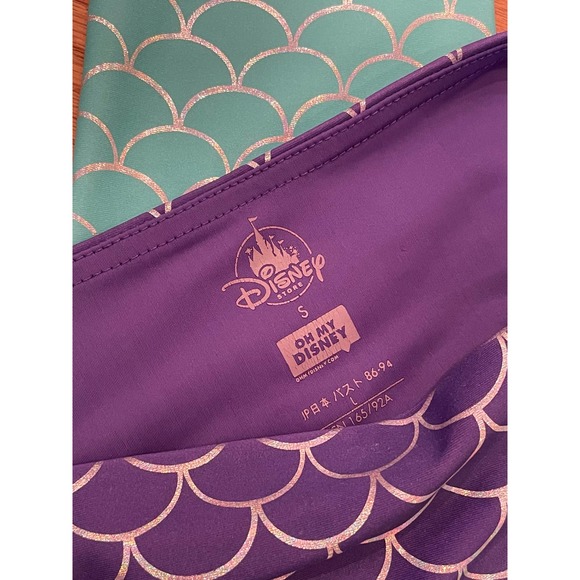 Disney Womens SMALL The Little Mermaid Leggings Pants Tail Purple Blue Metallic - Picture 5 of 5